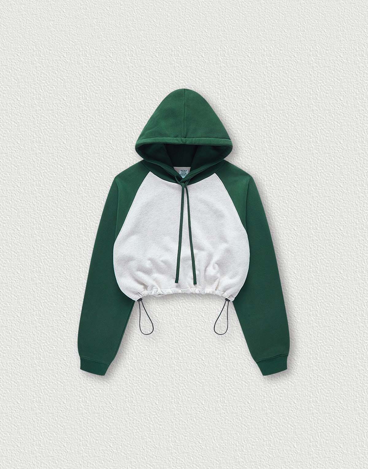 Color-block Raglan BM Style Short Pullover Hoodie-wh283-1